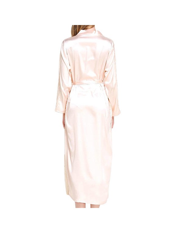 Women Lace Smooth Silk-like Leisure Breathable Bath Robe