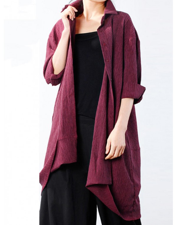 Solid Color Women Thin Long Sleeve Open Front Card...